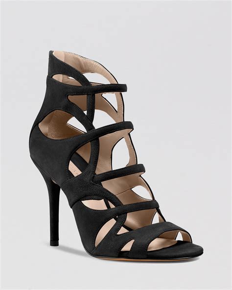 michael kors sandals leather black strappy